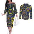 Storm NAIDOC Week 2026 Personalised Couples Matching Off The Shoulder Long Sleeve Dress and Long Sleeve Button Shirt 50 Years of Deadly Aboriginal Art