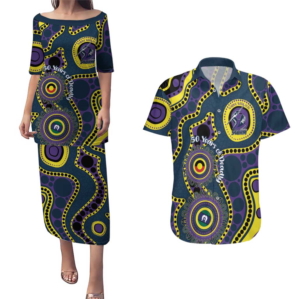 Storm NAIDOC Week 2026 Personalised Couples Matching Puletasi and Hawaiian Shirt 50 Years of Deadly Aboriginal Art