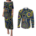 Storm NAIDOC Week 2026 Personalised Couples Matching Puletasi and Long Sleeve Button Shirt 50 Years of Deadly Aboriginal Art
