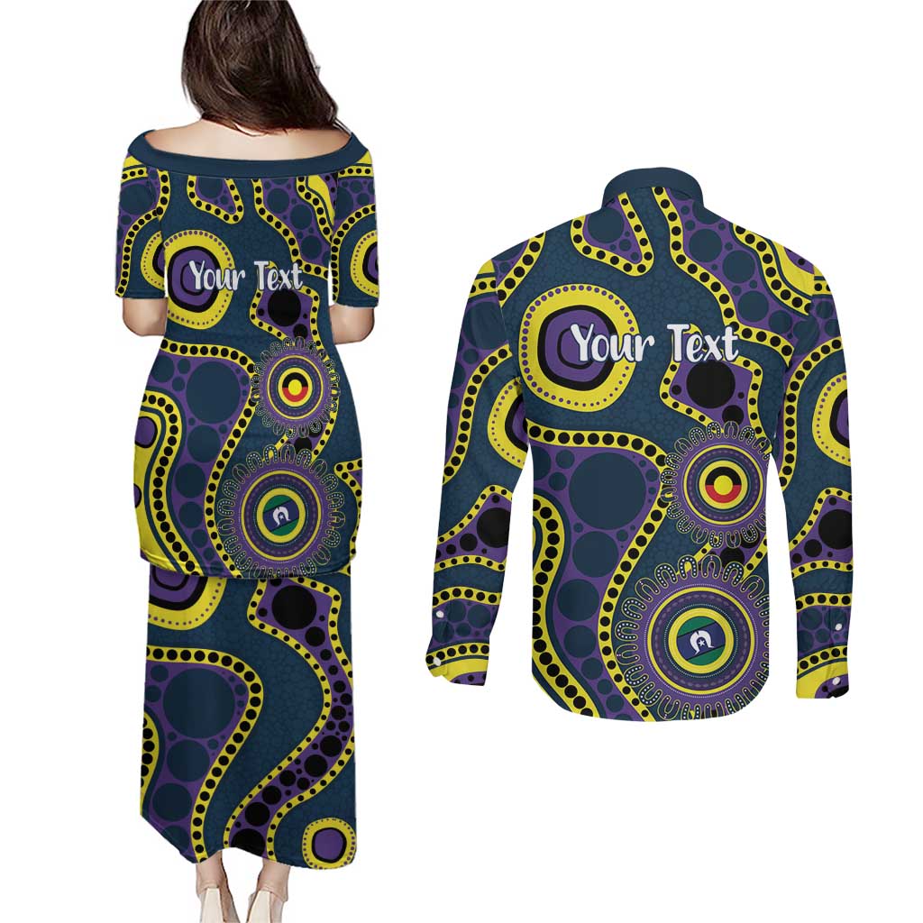 Storm NAIDOC Week 2026 Personalised Couples Matching Puletasi and Long Sleeve Button Shirt 50 Years of Deadly Aboriginal Art