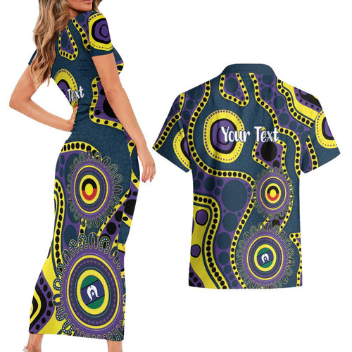 Storm NAIDOC Week 2026 Personalised Couples Matching Short Sleeve Bodycon Dress and Hawaiian Shirt 50 Years of Deadly Aboriginal Art