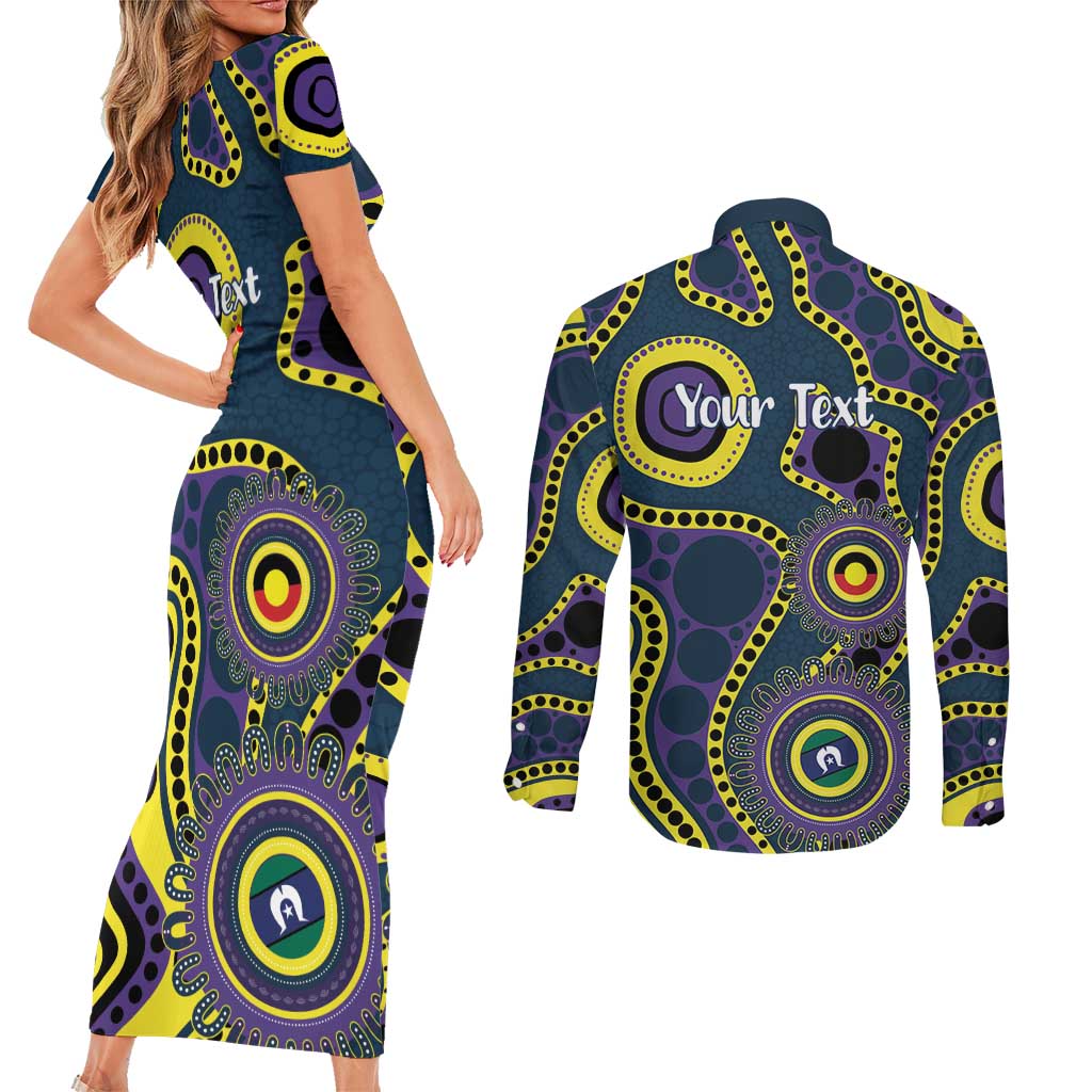 Storm NAIDOC Week 2026 Personalised Couples Matching Short Sleeve Bodycon Dress and Long Sleeve Button Shirt 50 Years of Deadly Aboriginal Art