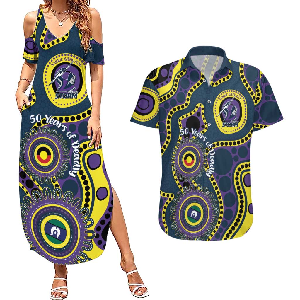 Storm NAIDOC Week 2026 Personalised Couples Matching Summer Maxi Dress and Hawaiian Shirt 50 Years of Deadly Aboriginal Art