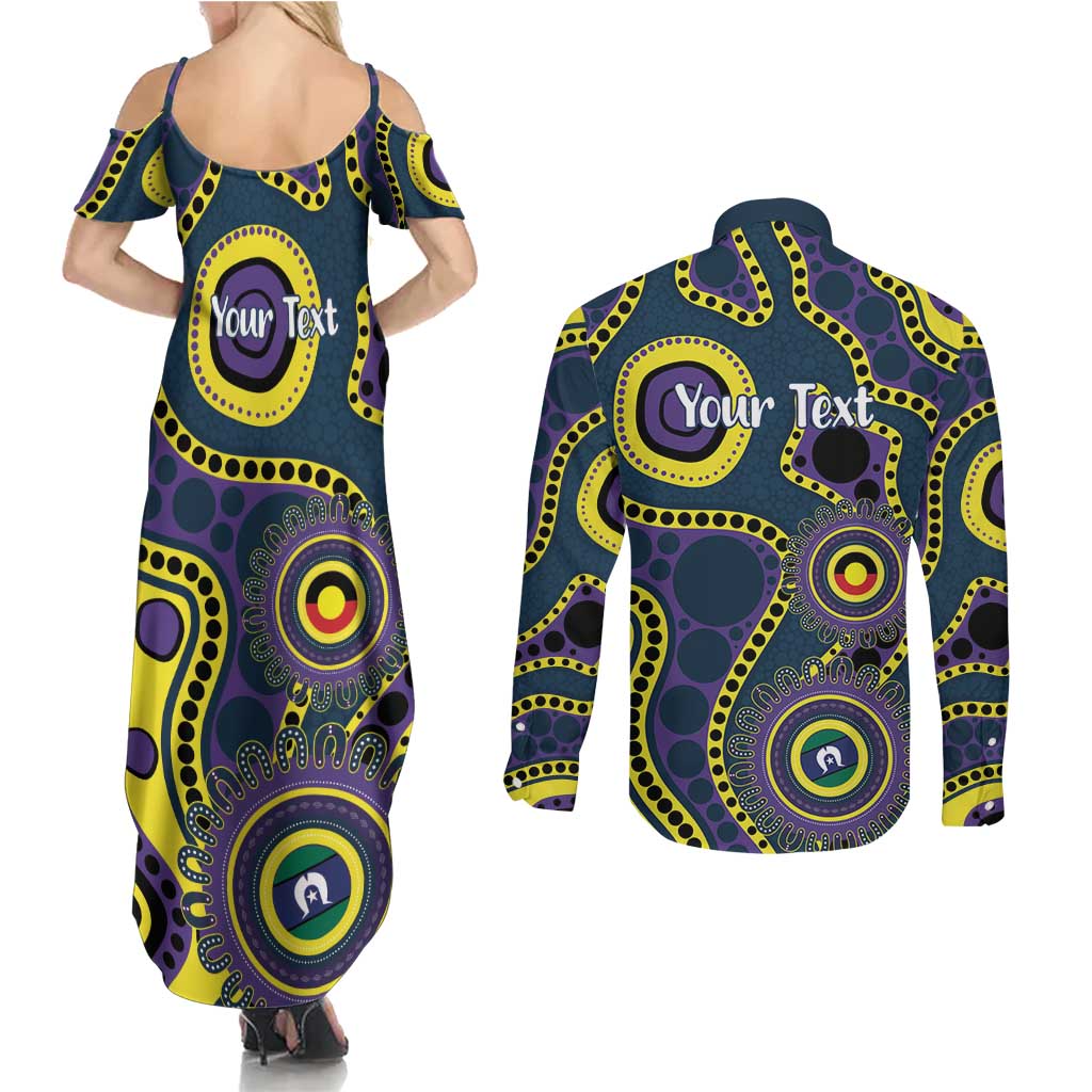 Storm NAIDOC Week 2026 Personalised Couples Matching Summer Maxi Dress and Long Sleeve Button Shirt 50 Years of Deadly Aboriginal Art
