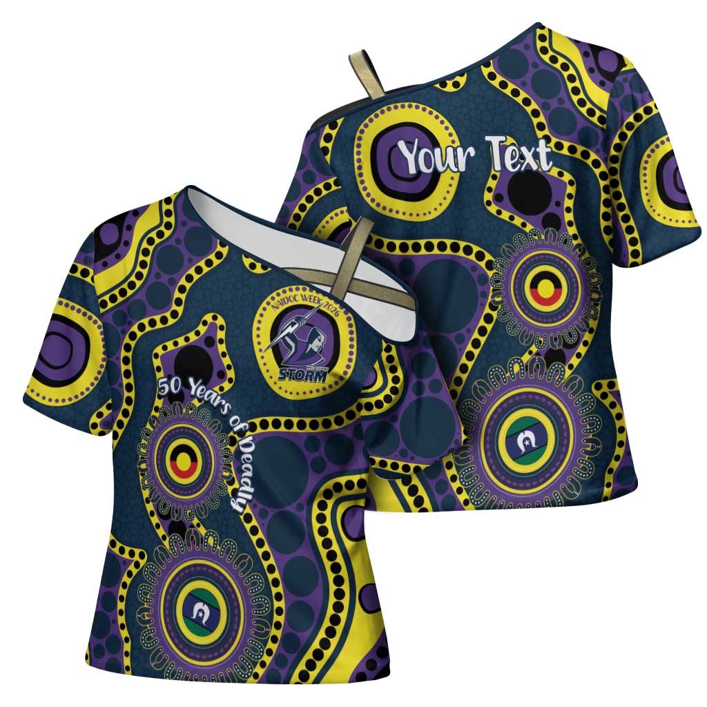 Storm NAIDOC Week 2026 Personalised Cross Shoulder Shirt 50 Years of Deadly Aboriginal Art