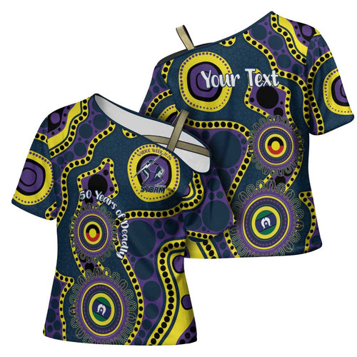 Storm NAIDOC Week 2026 Personalised Cross Shoulder Shirt 50 Years of Deadly Aboriginal Art