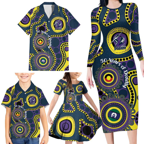 Storm NAIDOC Week 2026 Personalised Family Matching Long Sleeve Bodycon Dress and Hawaiian Shirt 50 Years of Deadly Aboriginal Art