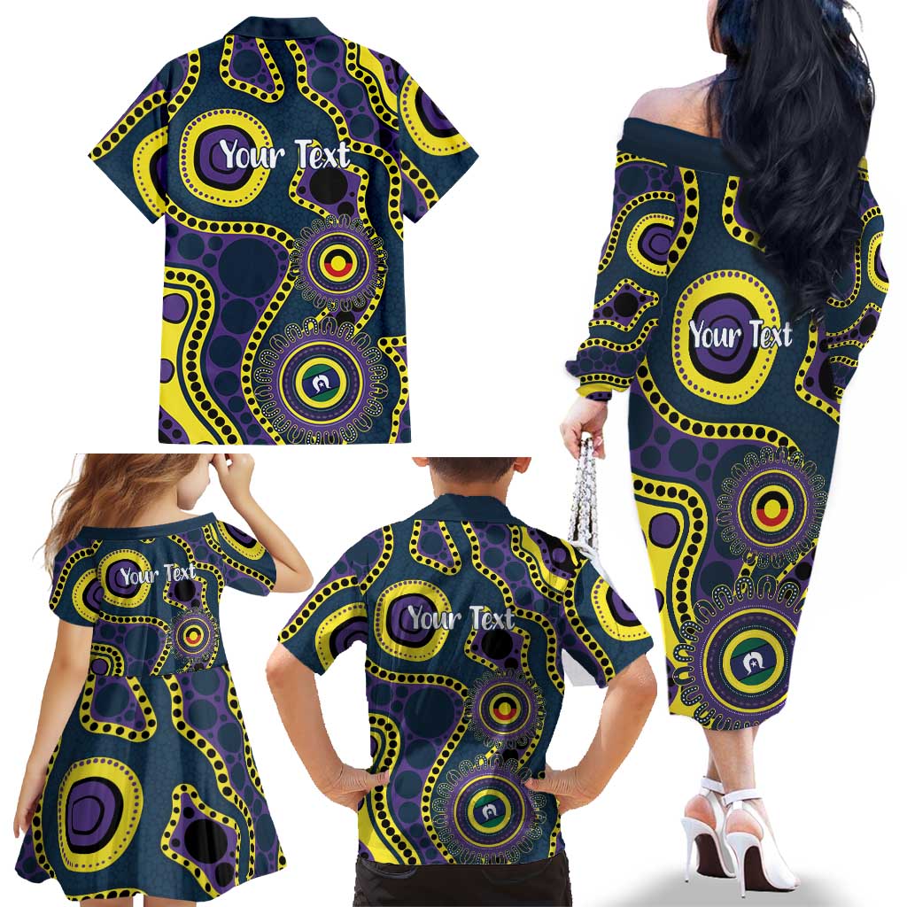 Storm NAIDOC Week 2026 Personalised Family Matching Off The Shoulder Long Sleeve Dress and Hawaiian Shirt 50 Years of Deadly Aboriginal Art