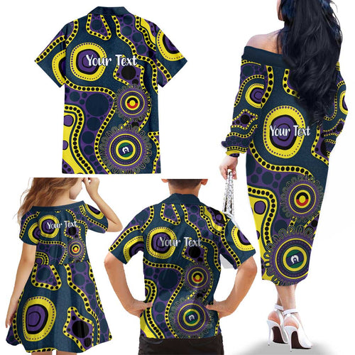Storm NAIDOC Week 2026 Personalised Family Matching Off The Shoulder Long Sleeve Dress and Hawaiian Shirt 50 Years of Deadly Aboriginal Art