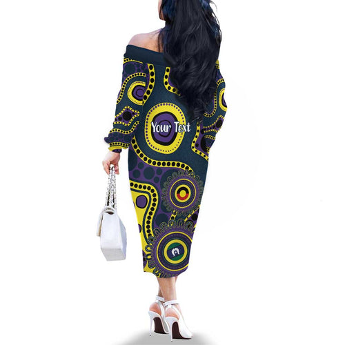 Storm NAIDOC Week 2026 Personalised Family Matching Off The Shoulder Long Sleeve Dress and Hawaiian Shirt 50 Years of Deadly Aboriginal Art