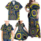 Storm NAIDOC Week 2026 Personalised Family Matching Off Shoulder Maxi Dress and Hawaiian Shirt 50 Years of Deadly Aboriginal Art