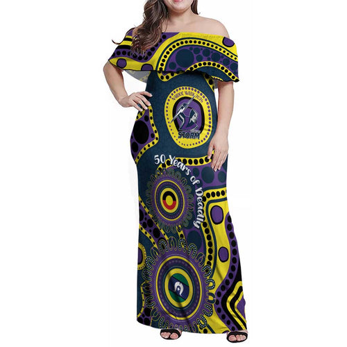 Storm NAIDOC Week 2026 Personalised Family Matching Off Shoulder Maxi Dress and Hawaiian Shirt 50 Years of Deadly Aboriginal Art