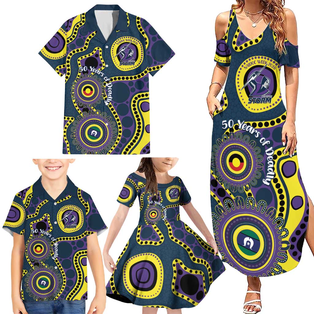 Storm NAIDOC Week 2026 Personalised Family Matching Summer Maxi Dress and Hawaiian Shirt 50 Years of Deadly Aboriginal Art