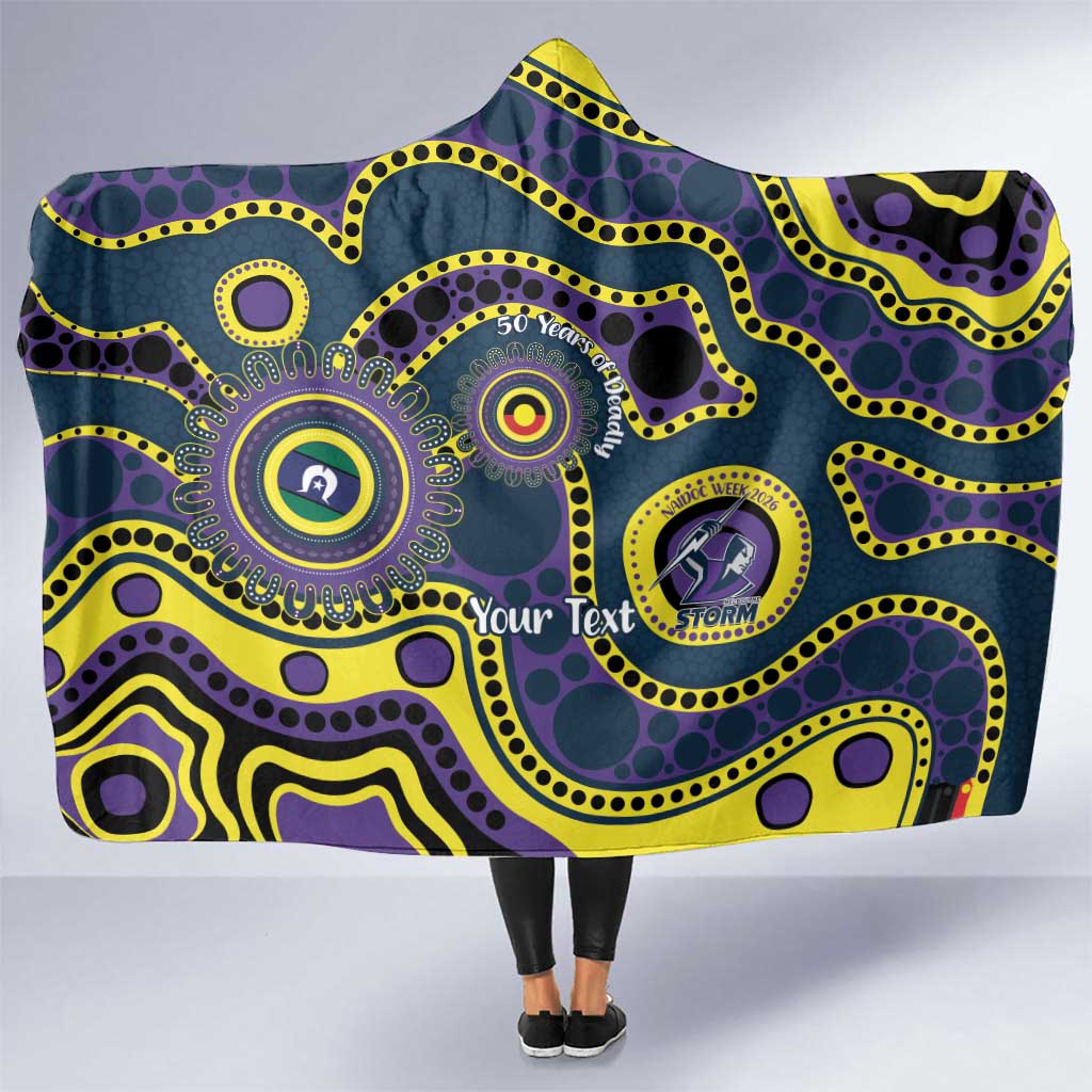 Storm NAIDOC Week 2026 Personalised Hooded Blanket 50 Years of Deadly Aboriginal Art