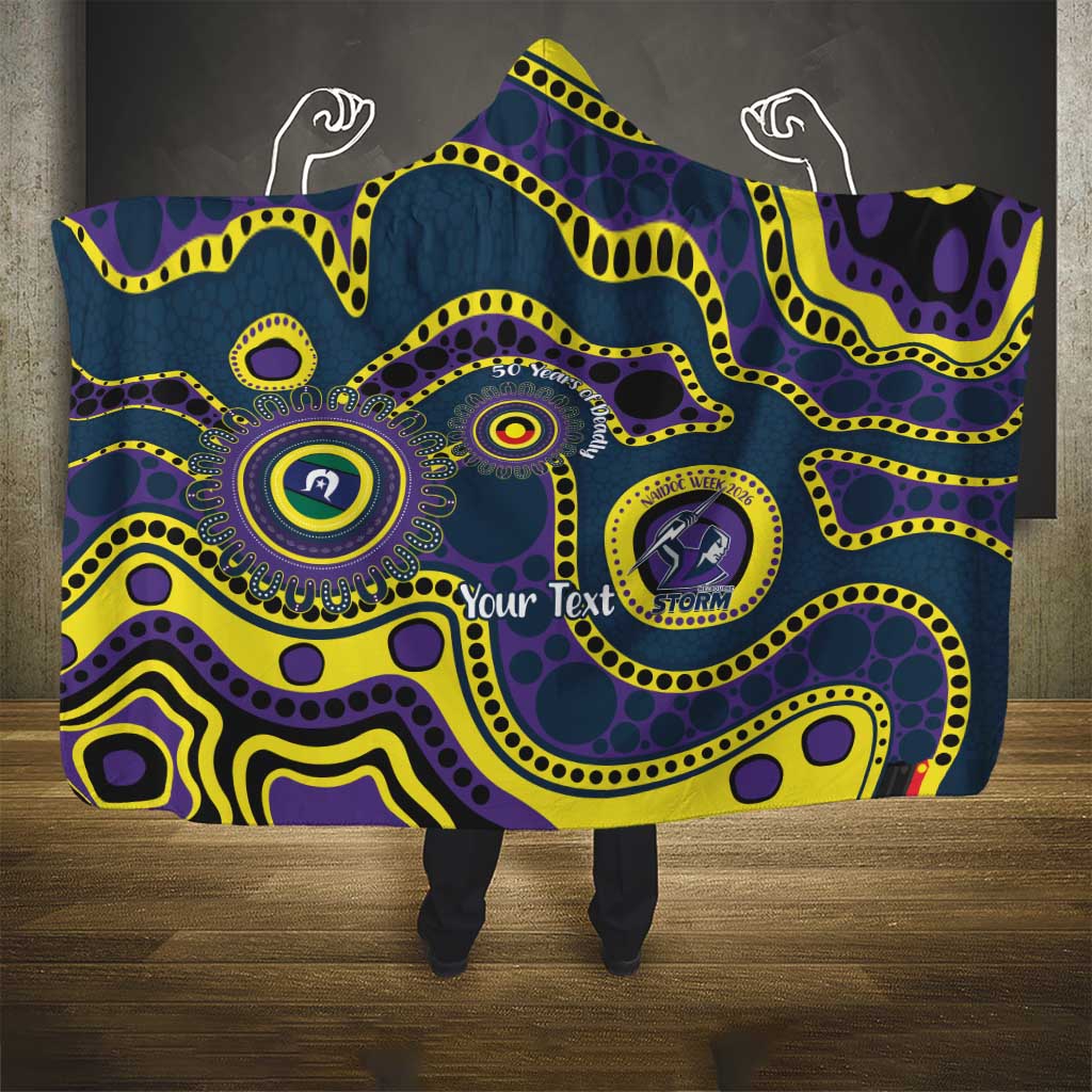 Storm NAIDOC Week 2026 Personalised Hooded Blanket 50 Years of Deadly Aboriginal Art
