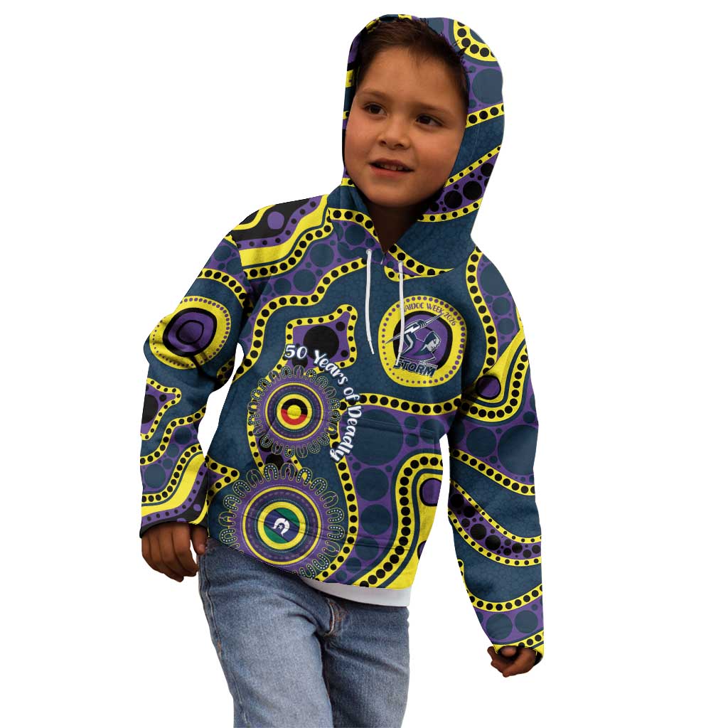 Storm NAIDOC Week 2026 Personalised Kid Hoodie 50 Years of Deadly Aboriginal Art