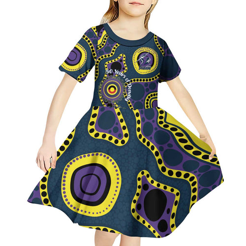 Storm NAIDOC Week 2026 Personalised Kid Short Sleeve Dress 50 Years of Deadly Aboriginal Art