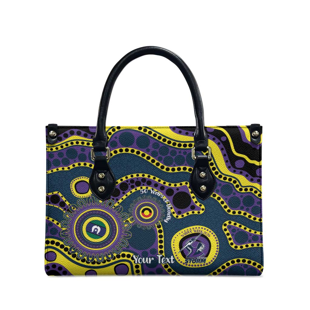 Storm NAIDOC Week 2026 Personalised Leather Bag 50 Years of Deadly Aboriginal Art