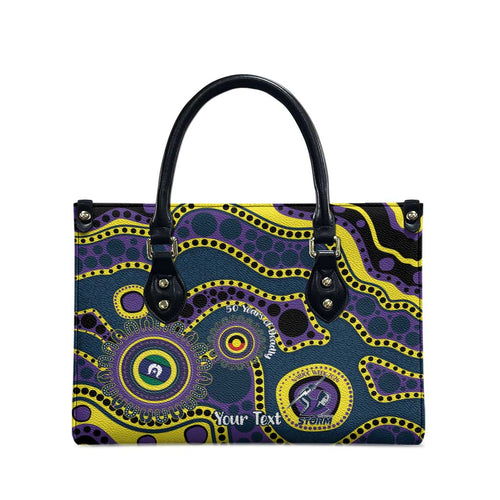 Storm NAIDOC Week 2026 Personalised Leather Bag 50 Years of Deadly Aboriginal Art
