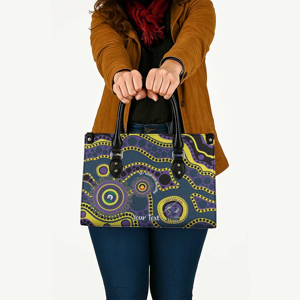 Storm NAIDOC Week 2026 Personalised Leather Bag 50 Years of Deadly Aboriginal Art