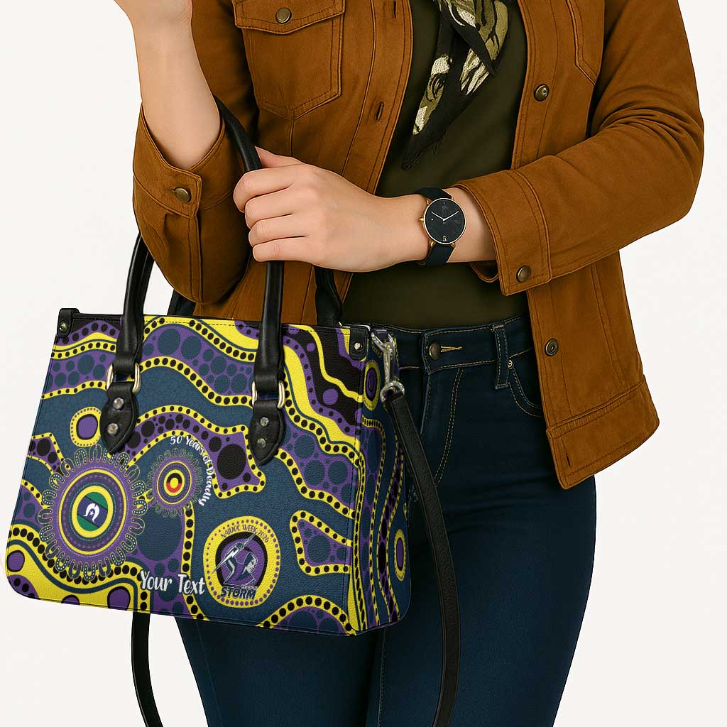 Storm NAIDOC Week 2026 Personalised Leather Bag 50 Years of Deadly Aboriginal Art