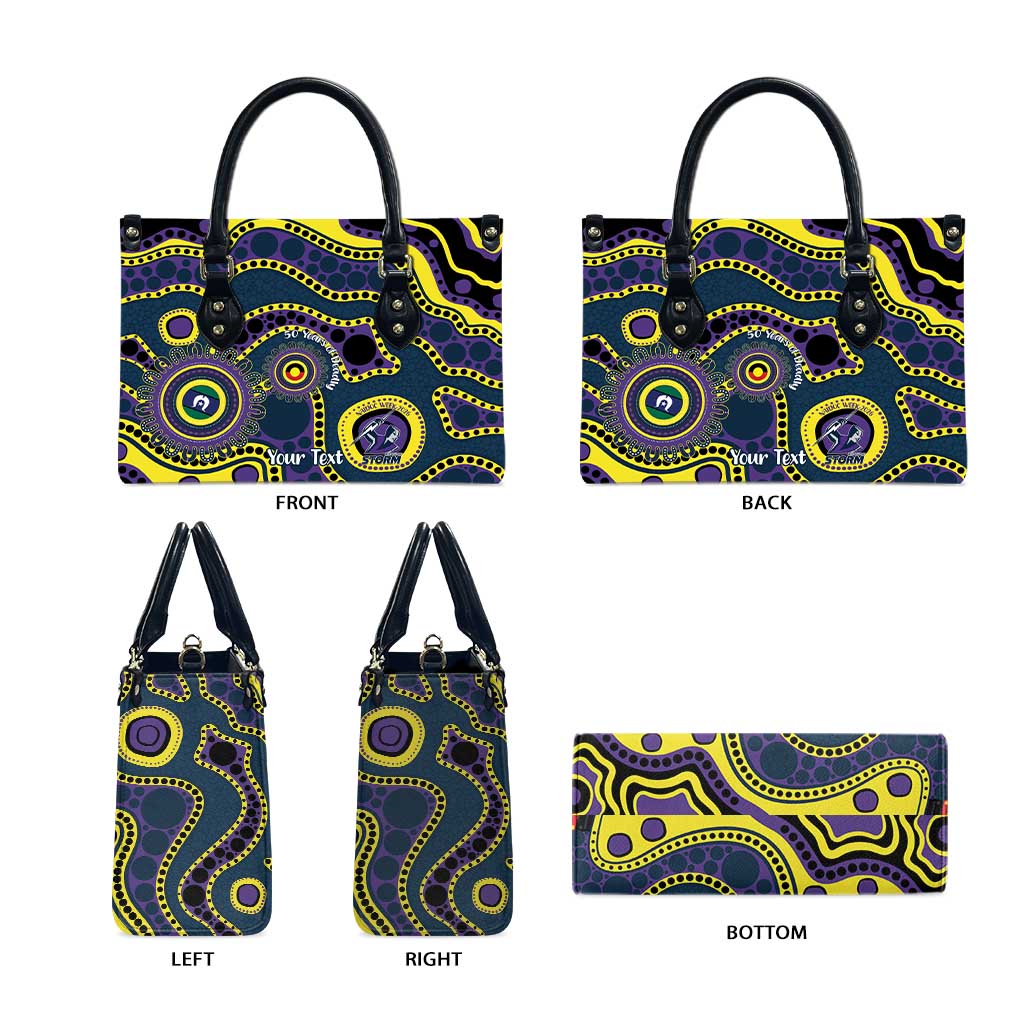 Storm NAIDOC Week 2026 Personalised Leather Bag 50 Years of Deadly Aboriginal Art