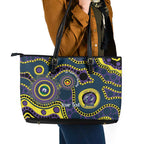 Storm NAIDOC Week 2026 Personalised Leather Tote Bag 50 Years of Deadly Aboriginal Art