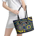 Storm NAIDOC Week 2026 Personalised Leather Tote Bag 50 Years of Deadly Aboriginal Art
