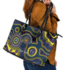 Storm NAIDOC Week 2026 Personalised Leather Tote Bag 50 Years of Deadly Aboriginal Art