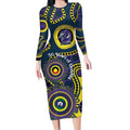 Storm NAIDOC Week 2026 Personalised Long Sleeve Bodycon Dress 50 Years of Deadly Aboriginal Art