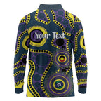 Storm NAIDOC Week 2026 Personalised Long Sleeve Polo Shirt 50 Years of Deadly Aboriginal Art