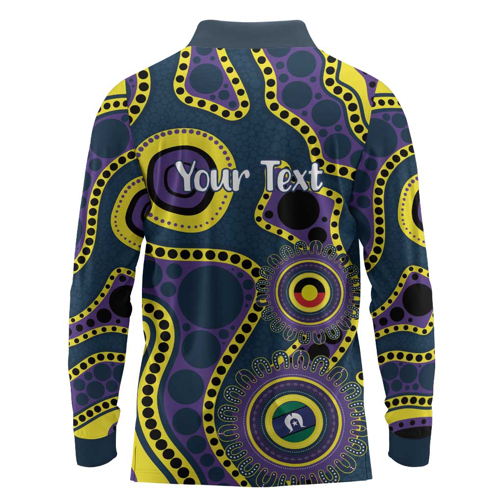 Storm NAIDOC Week 2026 Personalised Long Sleeve Polo Shirt 50 Years of Deadly Aboriginal Art