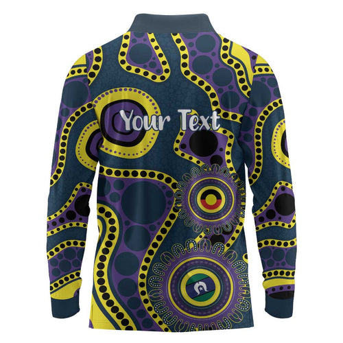 Storm NAIDOC Week 2026 Personalised Long Sleeve Polo Shirt 50 Years of Deadly Aboriginal Art