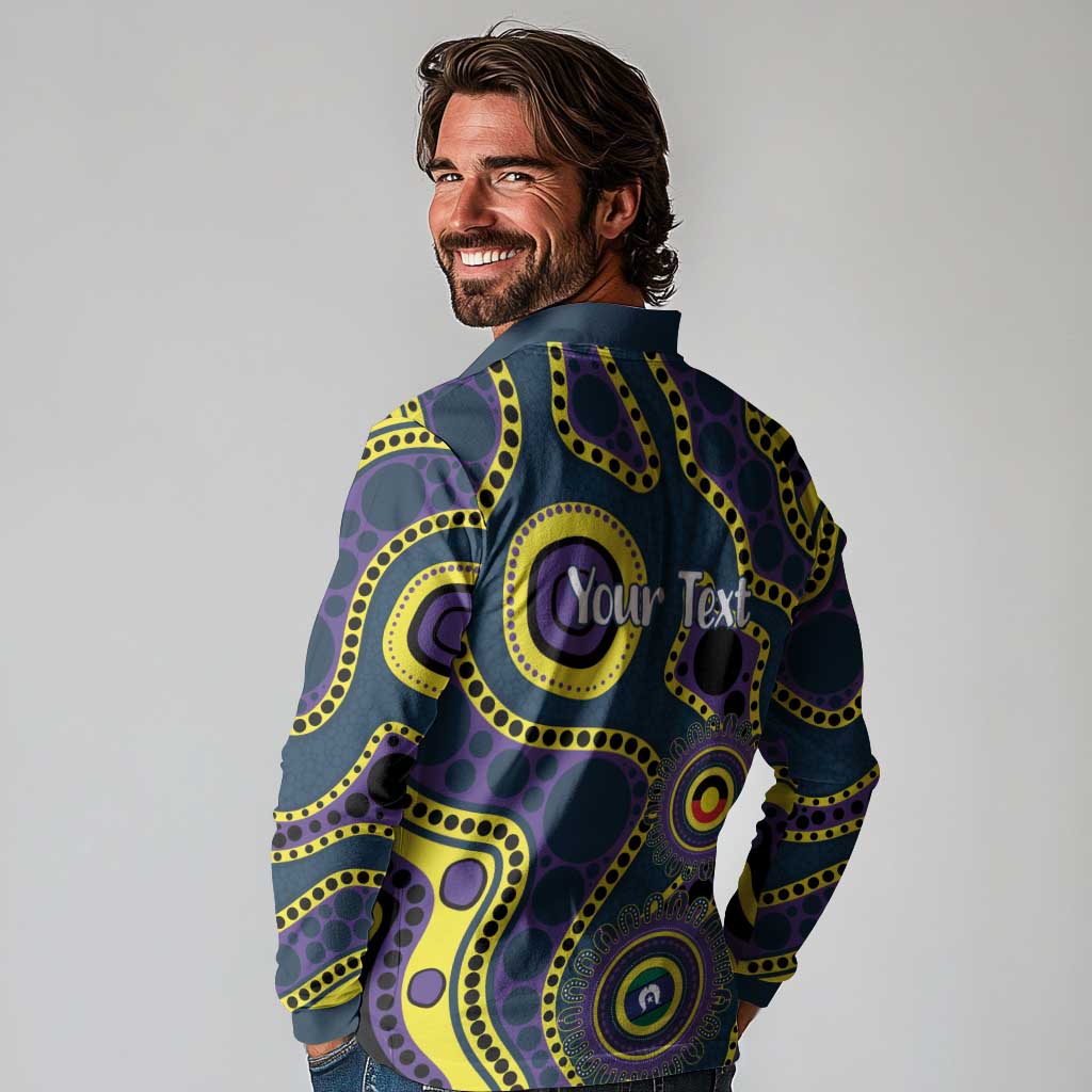 Storm NAIDOC Week 2026 Personalised Long Sleeve Polo Shirt 50 Years of Deadly Aboriginal Art