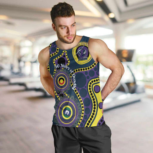 Storm NAIDOC Week 2026 Personalised Men Tank Top 50 Years of Deadly Aboriginal Art