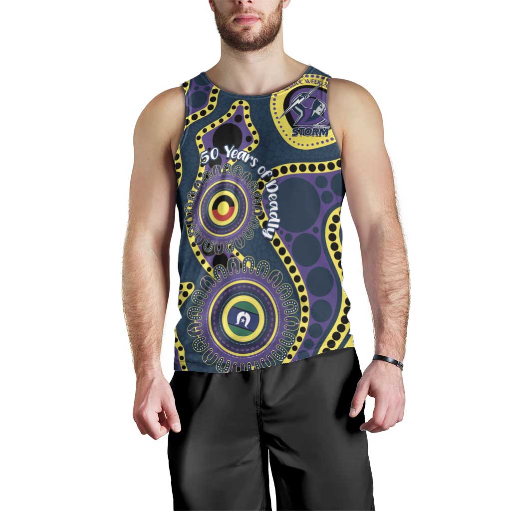 Storm NAIDOC Week 2026 Personalised Men Tank Top 50 Years of Deadly Aboriginal Art
