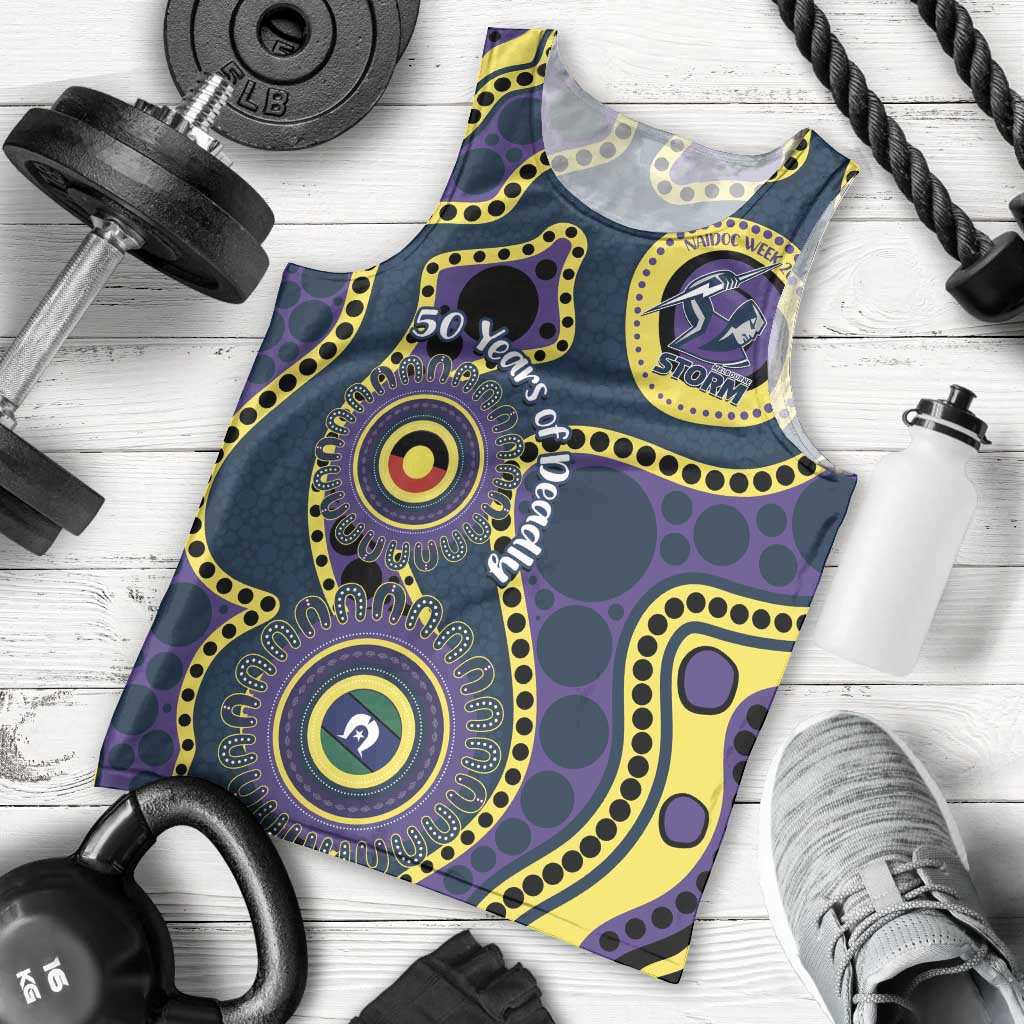 Storm NAIDOC Week 2026 Personalised Men Tank Top 50 Years of Deadly Aboriginal Art