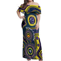 Storm NAIDOC Week 2026 Personalised Off Shoulder Maxi Dress 50 Years of Deadly Aboriginal Art