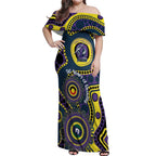 Storm NAIDOC Week 2026 Personalised Off Shoulder Maxi Dress 50 Years of Deadly Aboriginal Art