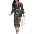 Storm NAIDOC Week 2026 Personalised Off The Shoulder Long Sleeve Dress 50 Years of Deadly Aboriginal Art