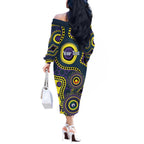 Storm NAIDOC Week 2026 Personalised Off The Shoulder Long Sleeve Dress 50 Years of Deadly Aboriginal Art
