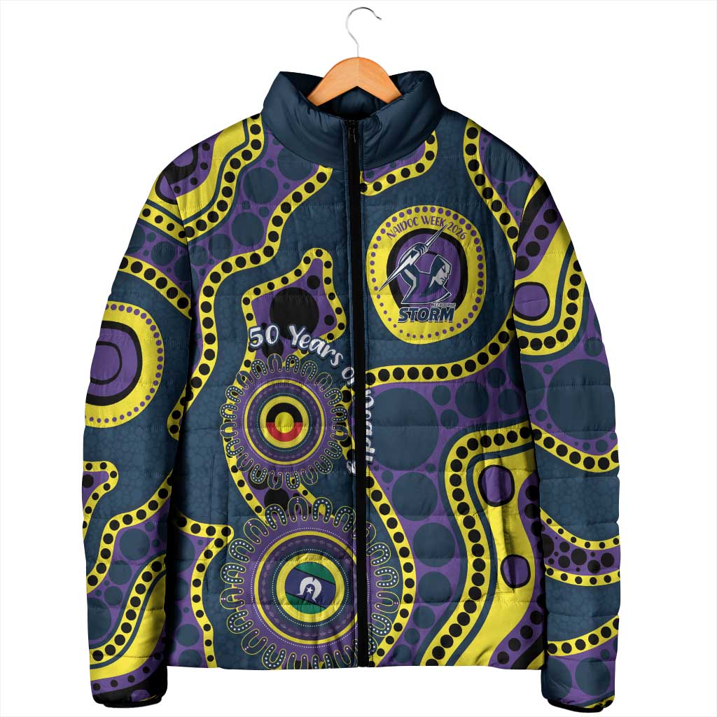 Storm NAIDOC Week 2026 Personalised Padded Jacket 50 Years of Deadly Aboriginal Art