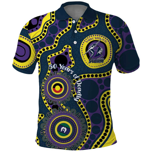 Storm NAIDOC Week 2026 Personalised Polo Shirt 50 Years of Deadly Aboriginal Art