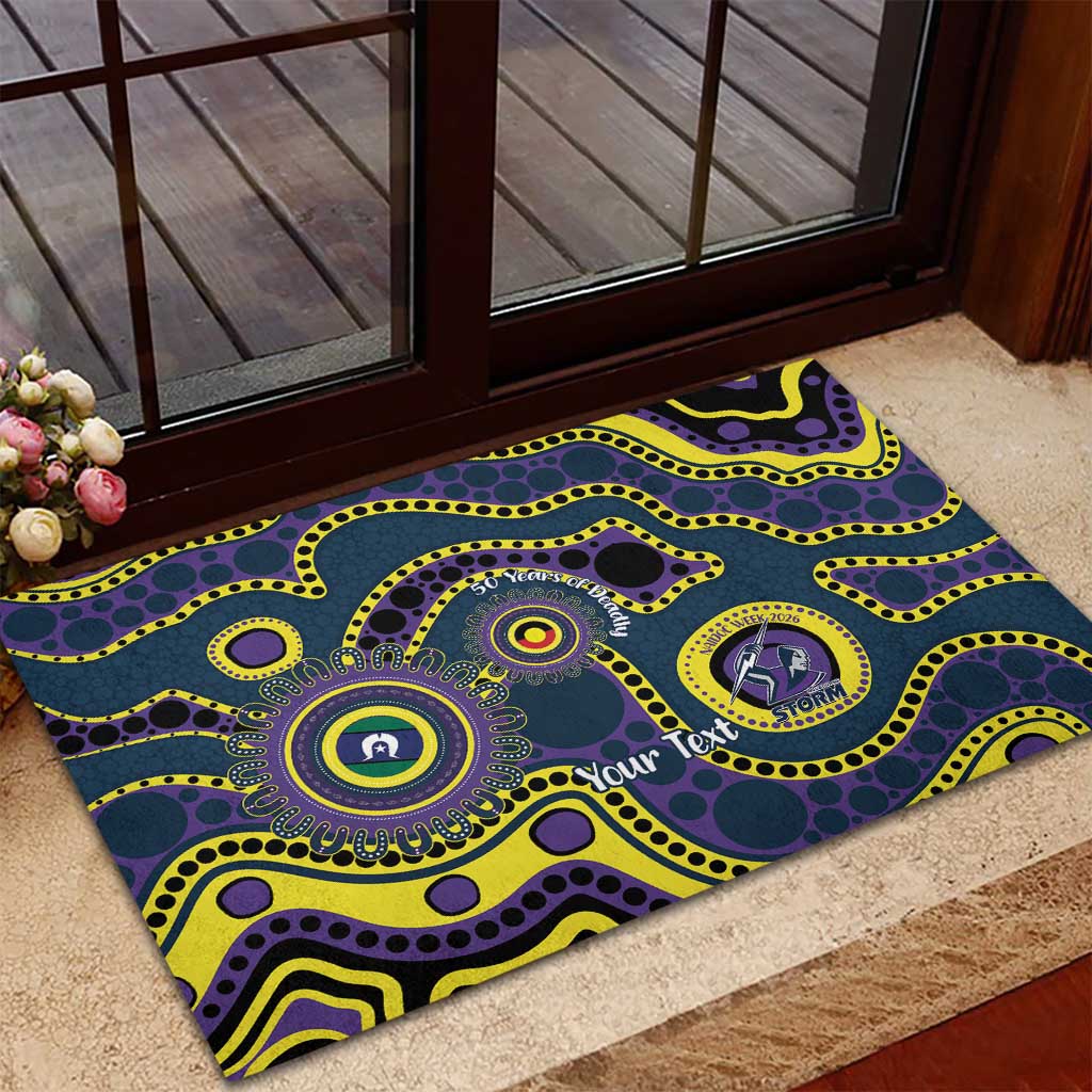 Storm NAIDOC Week 2026 Personalised Rubber Doormat 50 Years of Deadly Aboriginal Art