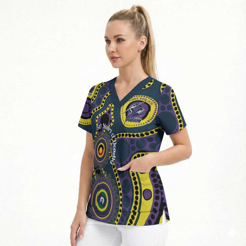 Storm NAIDOC Week 2026 Personalised Scrub Top 50 Years of Deadly Aboriginal Art