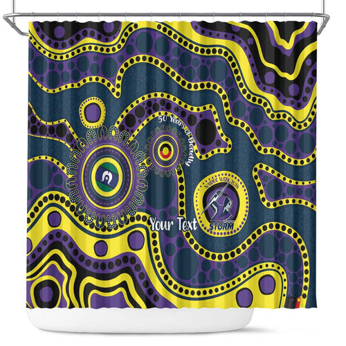 Storm NAIDOC Week 2026 Personalised Shower Curtain 50 Years of Deadly Aboriginal Art