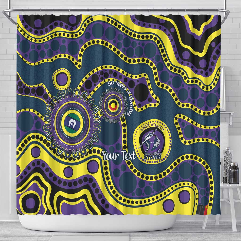 Storm NAIDOC Week 2026 Personalised Shower Curtain 50 Years of Deadly Aboriginal Art