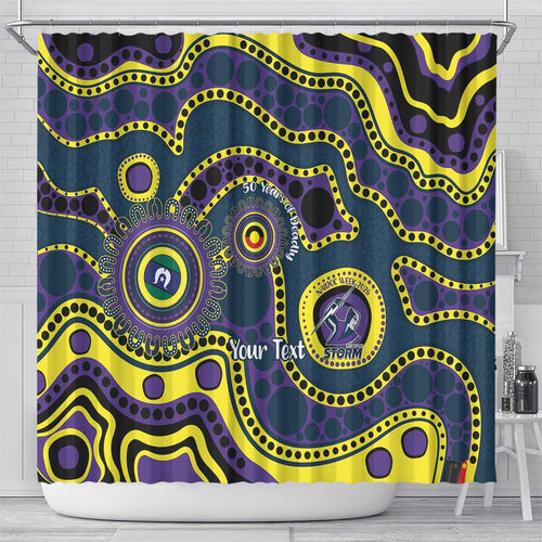 Storm NAIDOC Week 2026 Personalised Shower Curtain 50 Years of Deadly Aboriginal Art