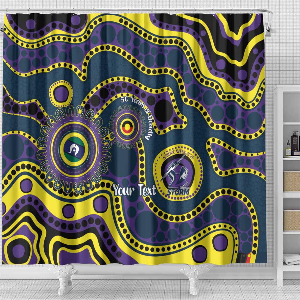 Storm NAIDOC Week 2026 Personalised Shower Curtain 50 Years of Deadly Aboriginal Art