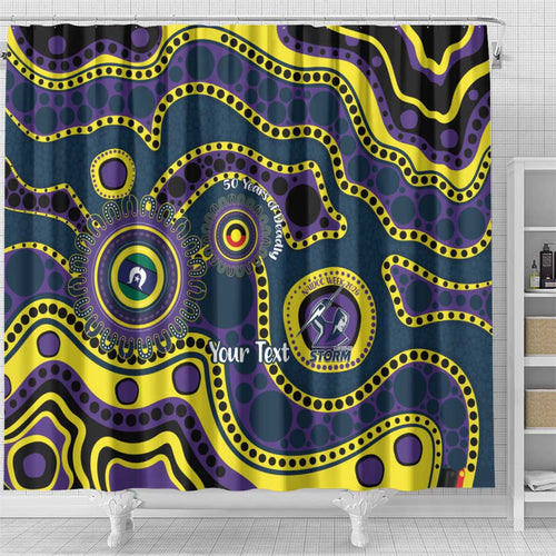 Storm NAIDOC Week 2026 Personalised Shower Curtain 50 Years of Deadly Aboriginal Art